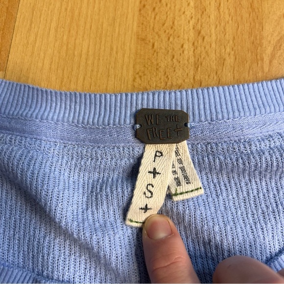 We The Free Periwinkle Long Sleeve Thermal with Patterned Trim - Picture 2 of 9